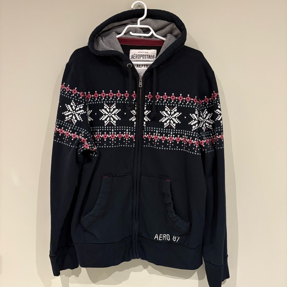 Classic Aeropostale Black Aero 87 Hoodie Mens XL
